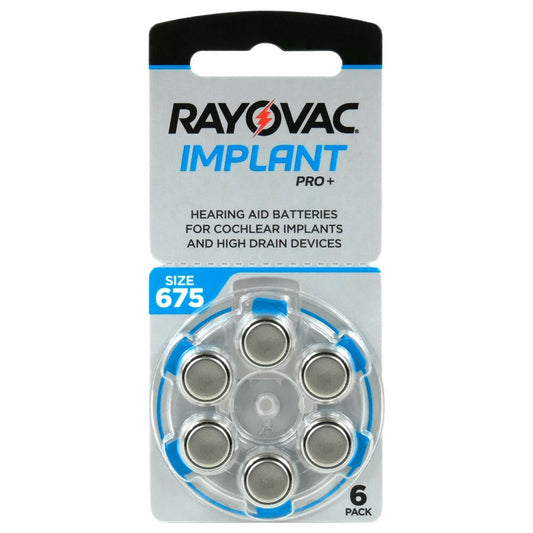 Rayovac Implant Pro+ 675 PR44 implanttiparisto, sininen 6 kpl pakkaus
