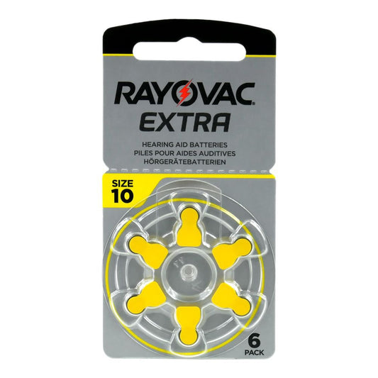 Rayovac 10 PR70 kuulokojeparisto, keltainen 6 kpl pakkaus