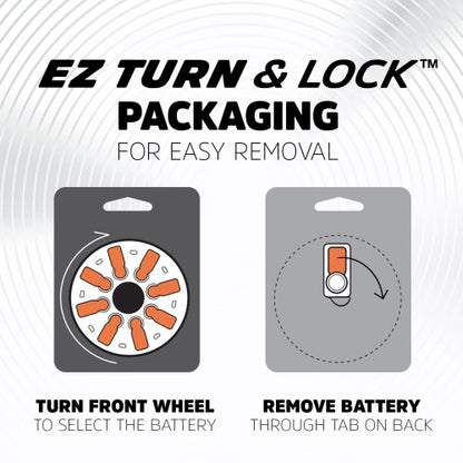 Energizer 13 PR48 EZ Turn & Lock -pakkauksen käyttöohje