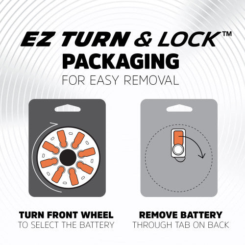 Energizer 312 PR41 EZ Turn & Lock -pakkauksen käyttöohje