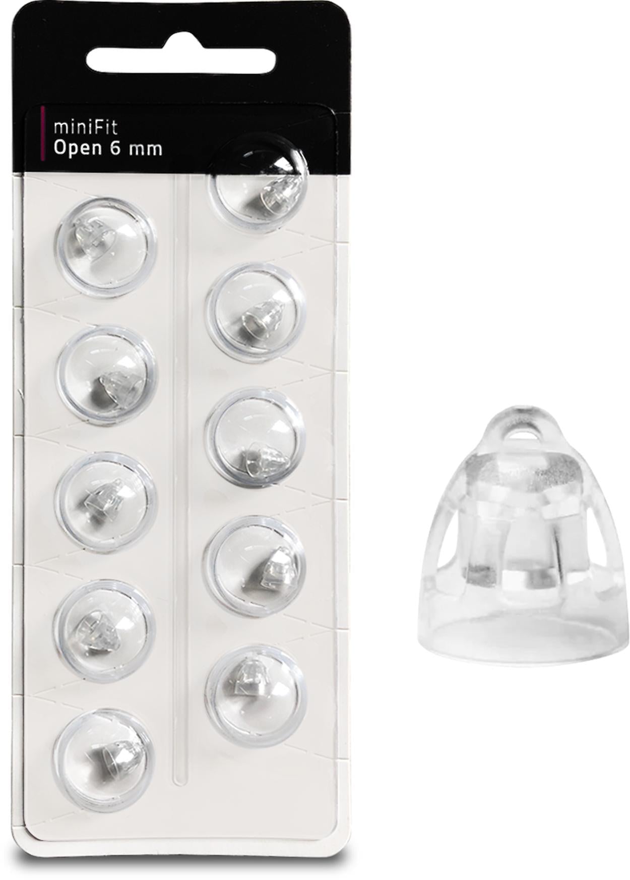 Oticon miniFit Open -yhteensopiva tippi 6 mm, 10 kpl