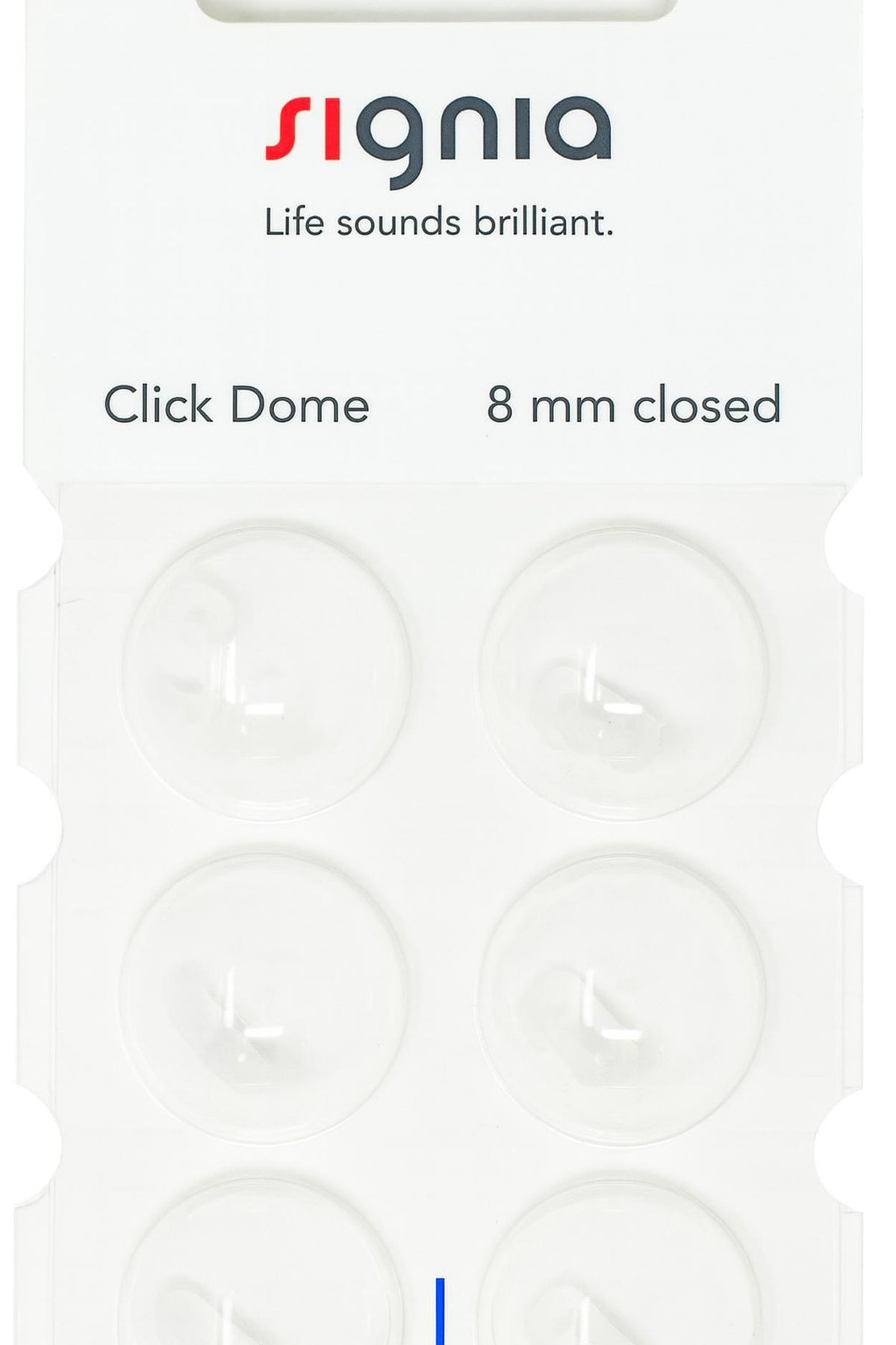 Signia Click Dome Closed -tippi 8 mm, 6 kpl