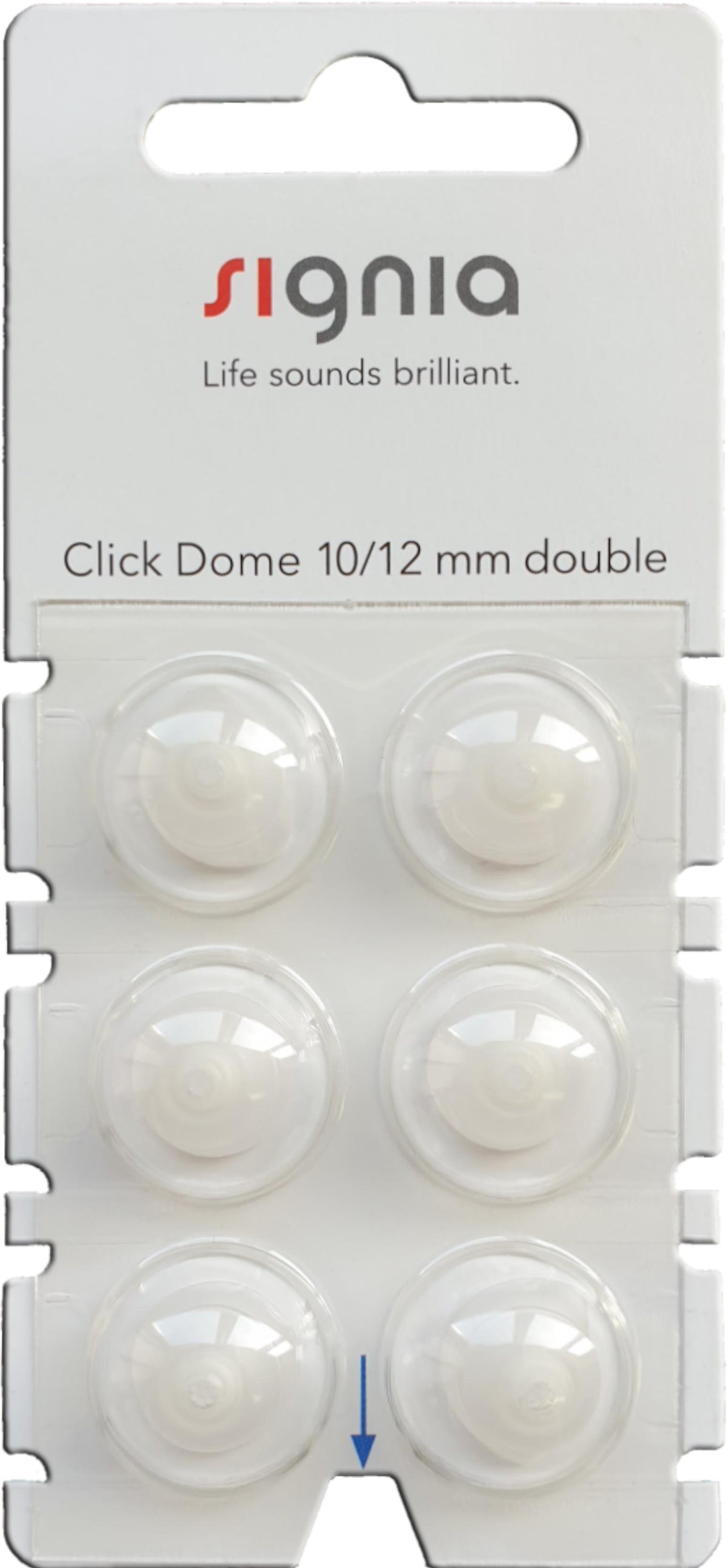 Signia Click Dome Double -kaksoistippi 10/12 mm, 6 kpl