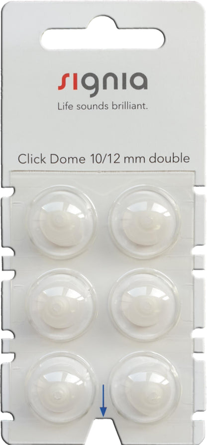Signia Click Dome Double -kaksoistippi 10/12 mm, 6 kpl