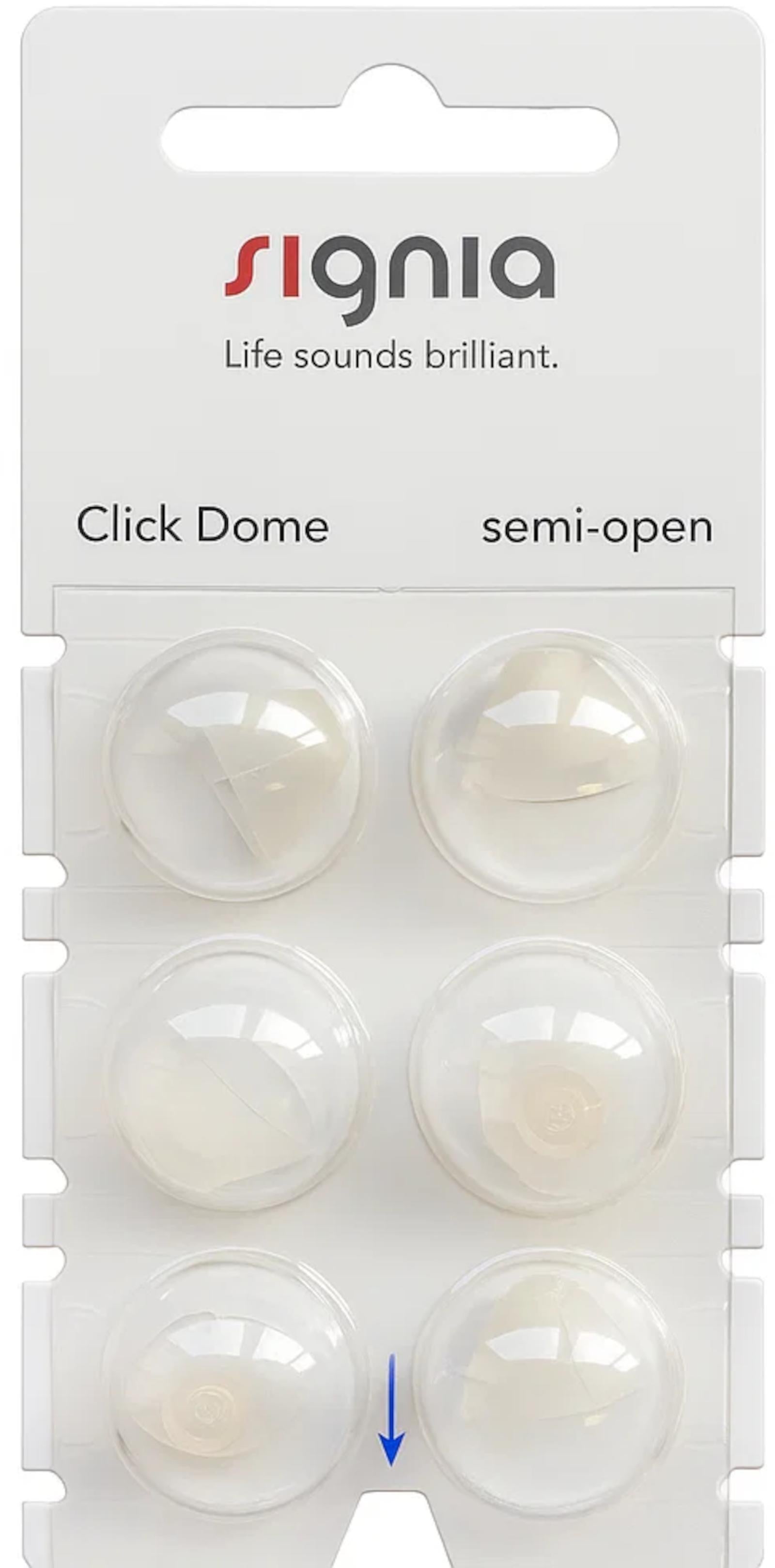 Signia Click Dome Semi-Open -tippi, 6 kpl