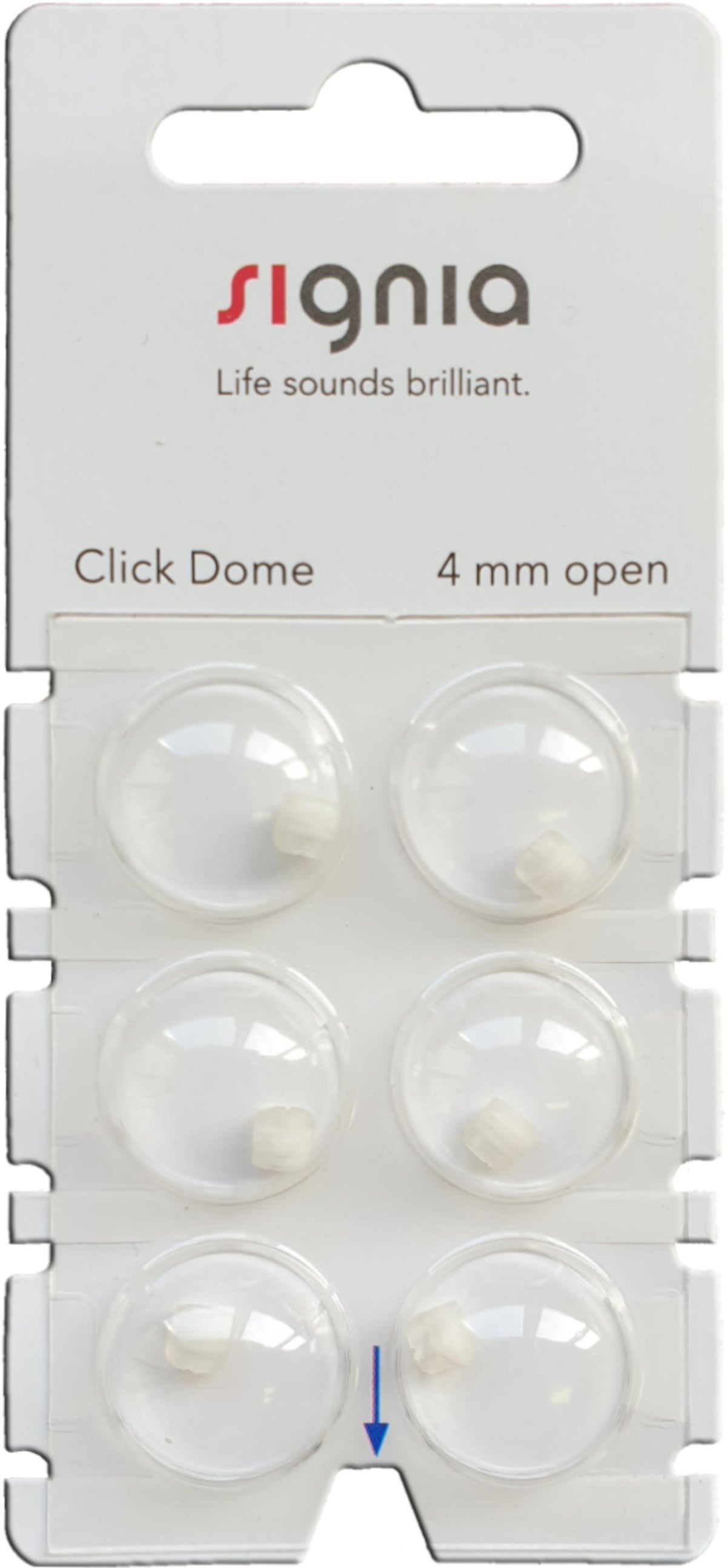 Signia Click Dome Open -tippi 4 mm, 6 kpl