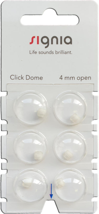 Signia Click Dome Open -tippi 4 mm, 6 kpl