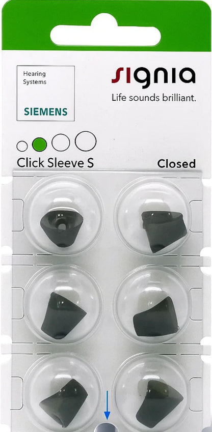 Signia Click Sleeve Closed -tippi S, 6 kpl
