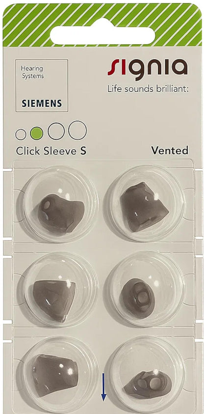 Signia Click Sleeve Vented -tippi S, 6 kpl
