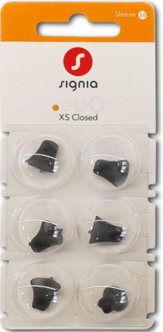Signia Sleeve 3.0 Closed -tippi XS, 6 kpl
