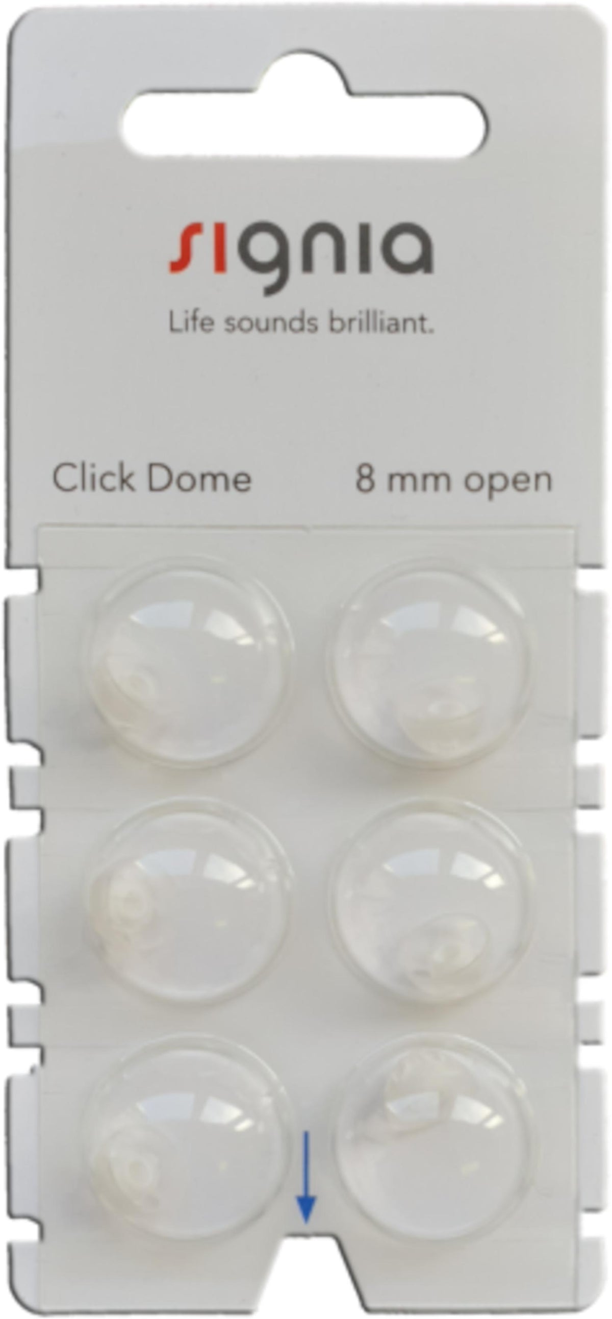 Signia Click Dome Open -tippi 8 mm, 6 kpl
