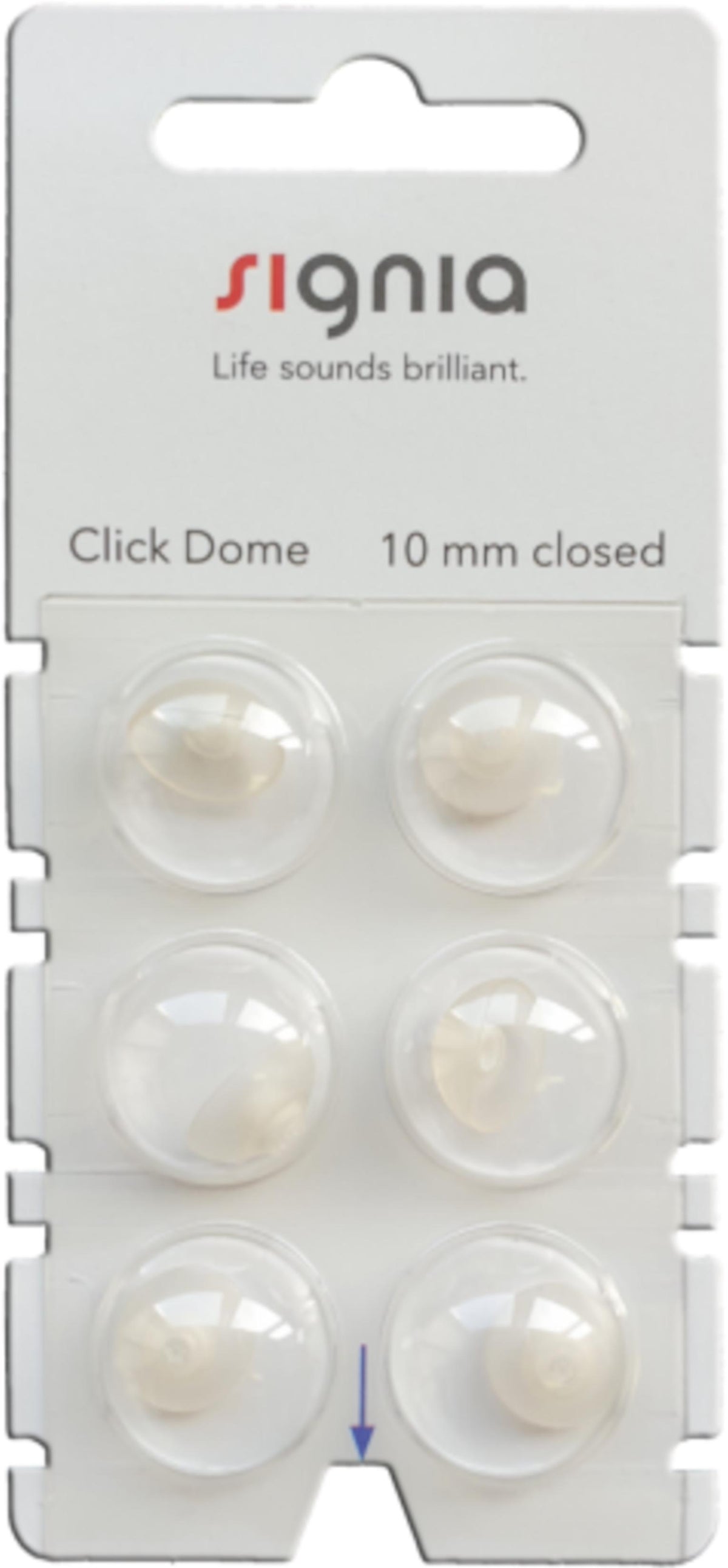 Signia Click Dome Closed -tippi 10 mm, 6 kpl