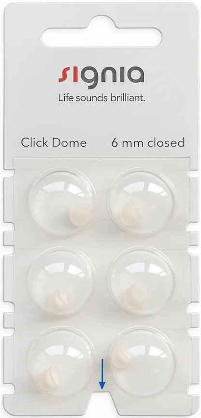 Signia Click Dome Closed -tippi 6 mm, 6 kpl